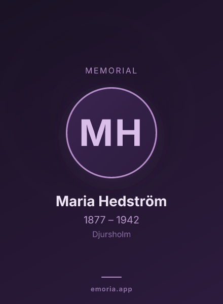 Memorial portrait of Maria Hedström