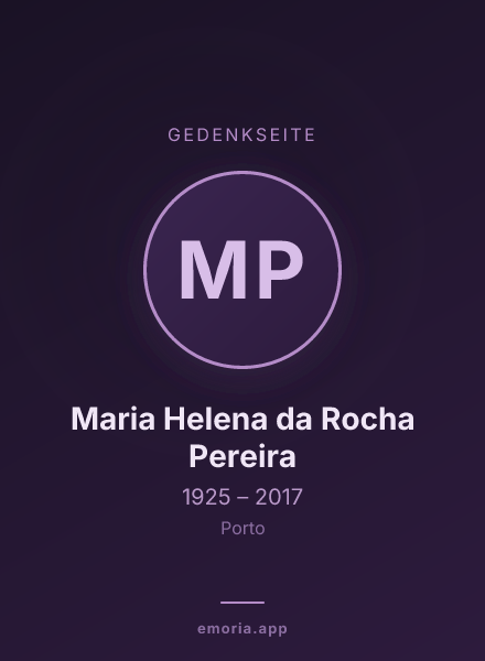 Gedenkportrait von Maria Helena da Rocha Pereira