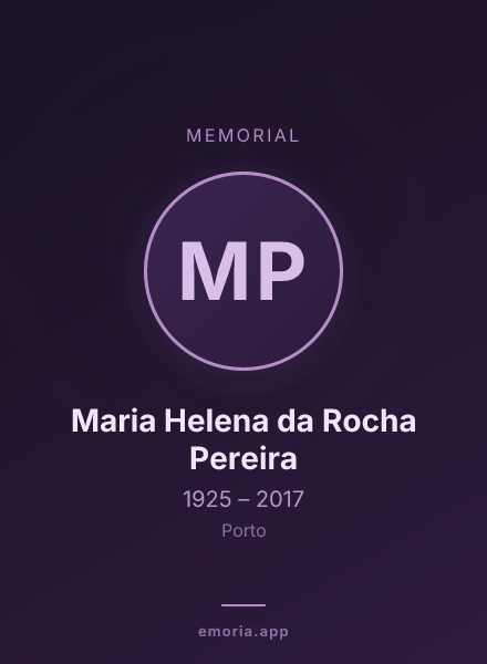 Memorial portrait of Maria Helena da Rocha Pereira
