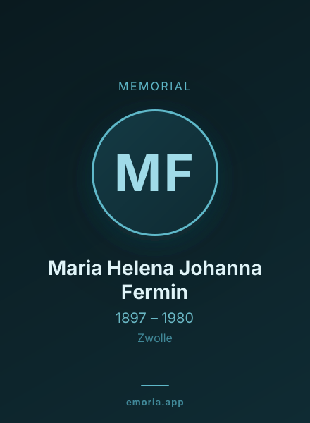 Memorial portrait of Maria Helena Johanna Fermin