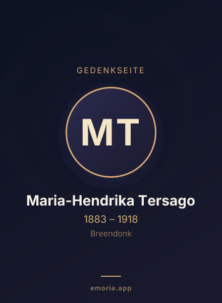Gedenkportrait von Maria-Hendrika Tersago
