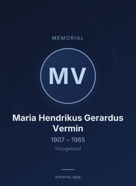 Memorial portrait of Maria Hendrikus Gerardus Vermin