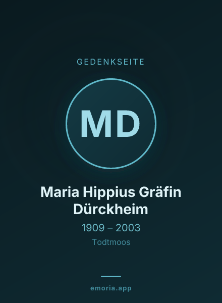 Gedenkportrait von Maria Hippius Gräfin Dürckheim