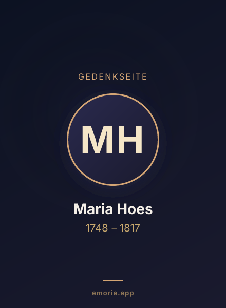 Gedenkportrait von Maria Hoes