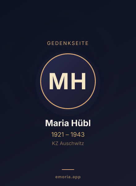 Gedenkportrait von Maria Hübl