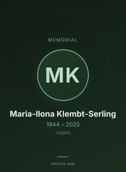 Memorial portrait of Maria-Ilona Klembt-Serling