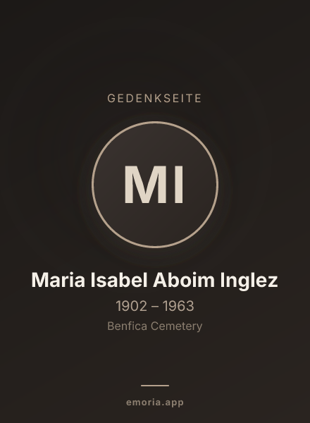 Gedenkportrait von Maria Isabel Aboim Inglez