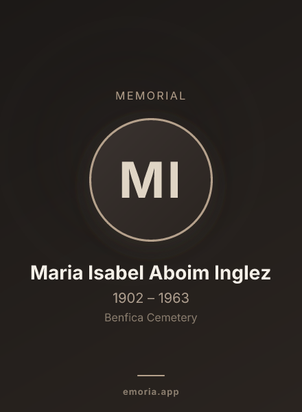 Memorial portrait of Maria Isabel Aboim Inglez