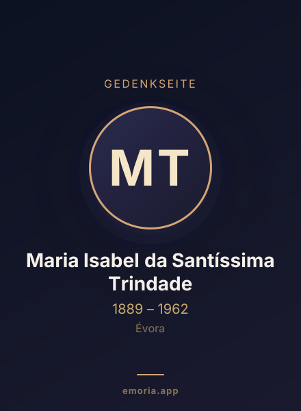Gedenkportrait von Maria Isabel da Santíssima Trindade