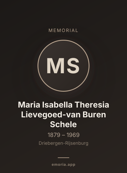 Memorial portrait of Maria Isabella Theresia Lievegoed-van Buren Schele