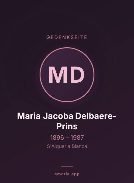 Gedenkportrait von Maria Jacoba Delbaere-Prins