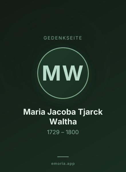 Gedenkportrait von Maria Jacoba Tjarck Waltha