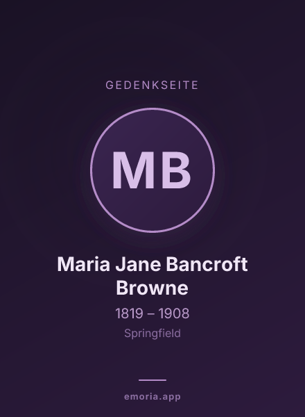 Gedenkportrait von Maria Jane Bancroft Browne