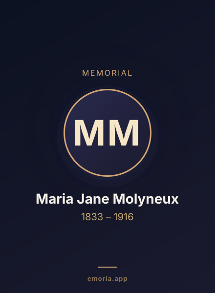 Memorial portrait of Maria Jane Molyneux