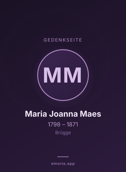 Gedenkportrait von Maria Joanna Maes