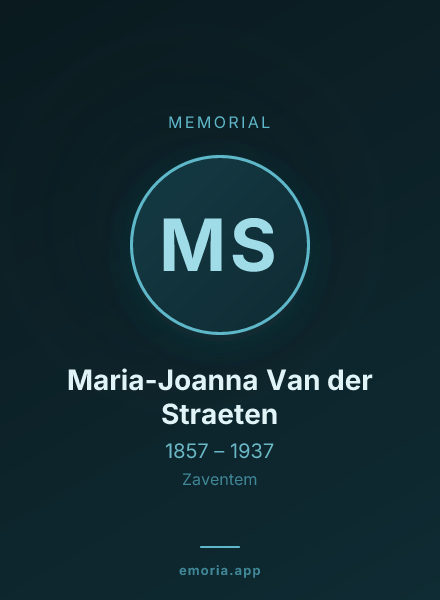 Memorial portrait of Maria-Joanna Van der Straeten
