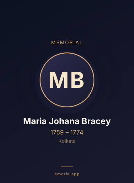 Memorial portrait of Maria Johana Bracey