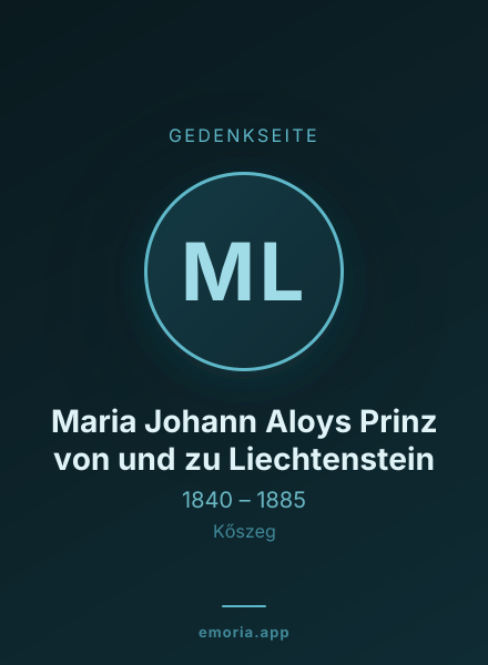 Gedenkportrait von Maria Johann Aloys Prinz von und zu Liechtenstein