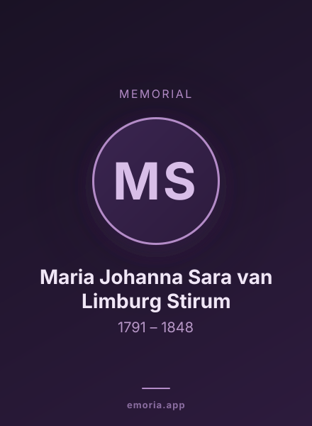 Memorial portrait of Maria Johanna Sara van Limburg Stirum