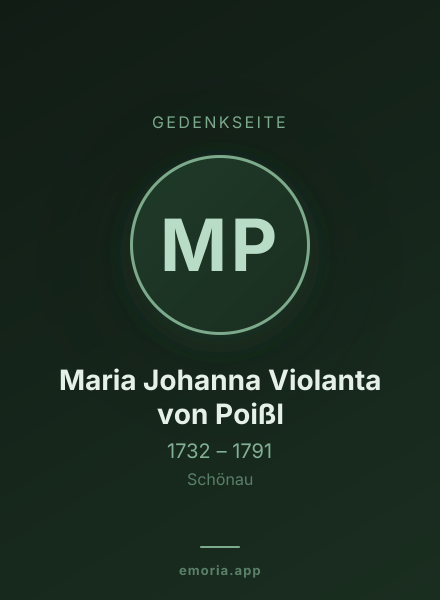 Gedenkportrait von Maria Johanna Violanta von Poißl