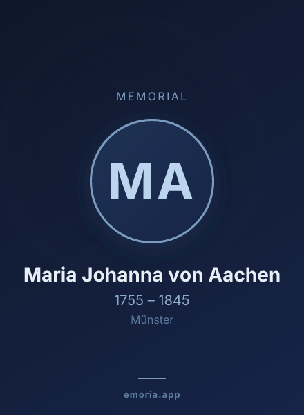 Memorial portrait of Maria Johanna von Aachen