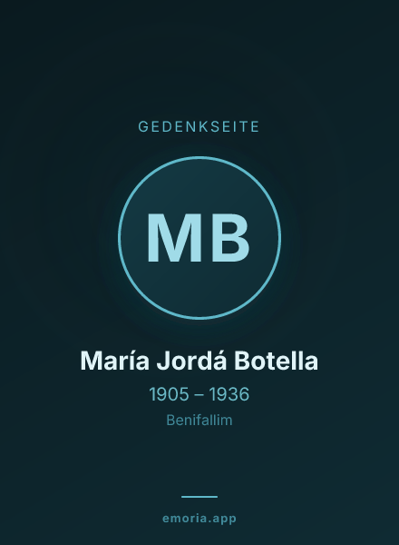 Gedenkportrait von María Jordá Botella
