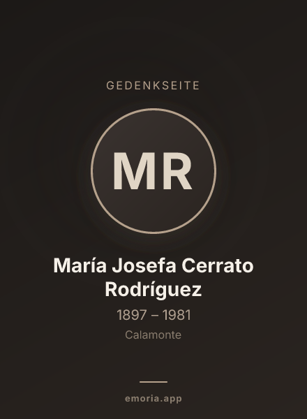 Gedenkportrait von María Josefa Cerrato Rodríguez
