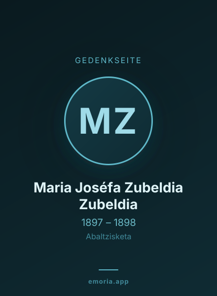 Gedenkportrait von Maria Joséfa Zubeldia Zubeldia