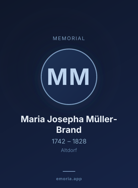 Memorial portrait of Maria Josepha Müller-Brand