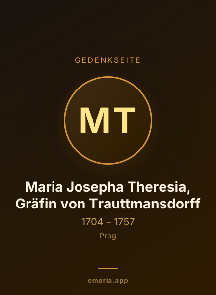 Gedenkportrait von Maria Josepha Theresia, Gräfin von Trauttmansdorff