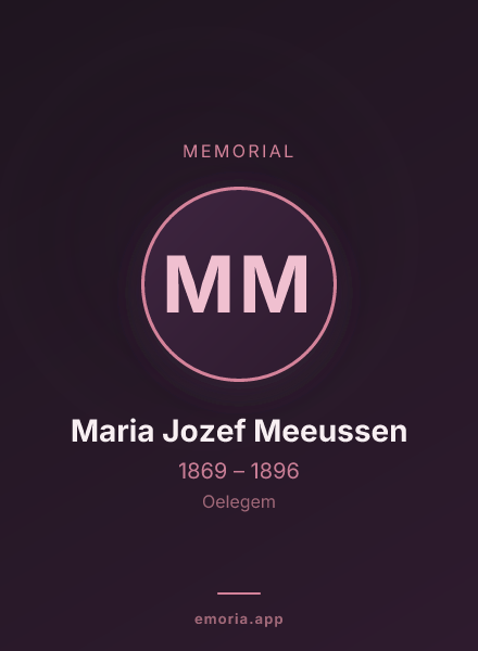 Memorial portrait of Maria Jozef Meeussen