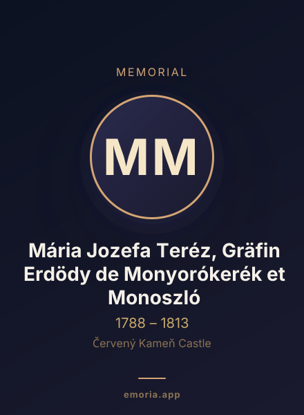Memorial portrait of Mária Jozefa Teréz, Gräfin Erdödy de Monyorókerék et Monoszló