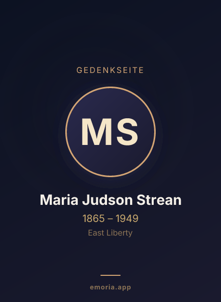 Gedenkportrait von Maria Judson Strean