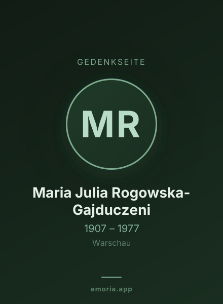 Gedenkportrait von Maria Julia Rogowska-Gajduczeni