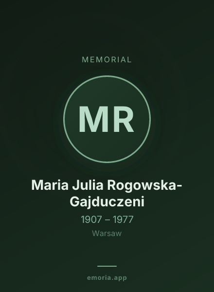 Memorial portrait of Maria Julia Rogowska-Gajduczeni
