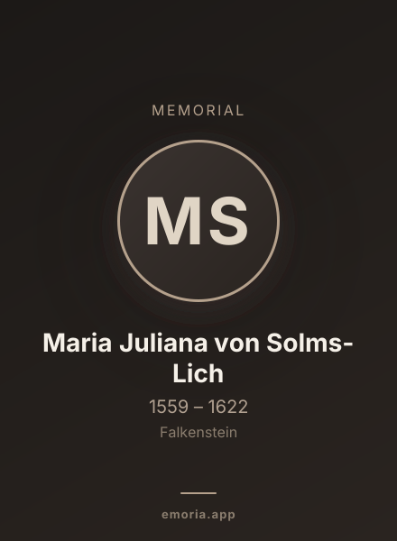 Memorial portrait of Maria Juliana von Solms-Lich