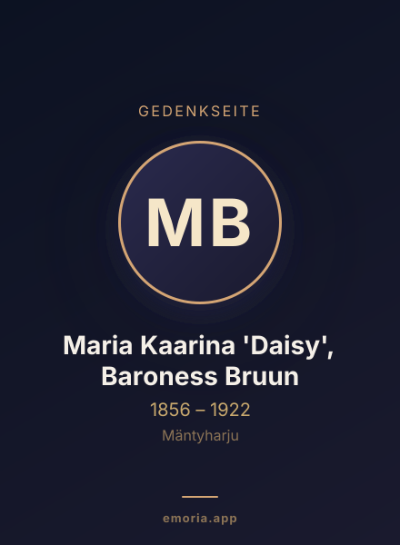 Gedenkportrait von Maria Kaarina 'Daisy', Baroness Bruun