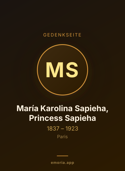 Gedenkportrait von María Karolina Sapieha, Princess Sapieha