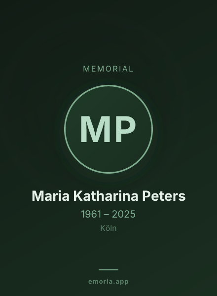Memorial portrait of Maria Katharina Peters