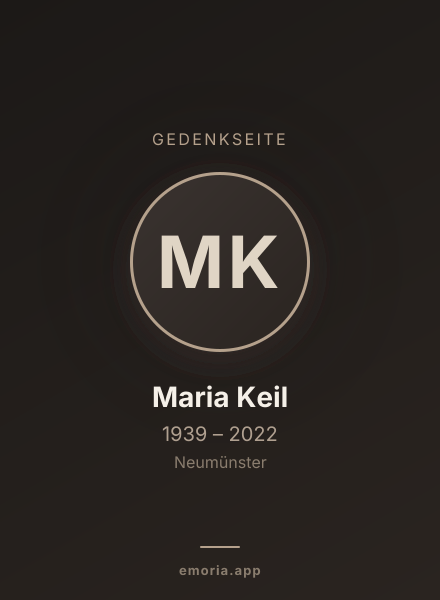 Gedenkportrait von Maria Keil
