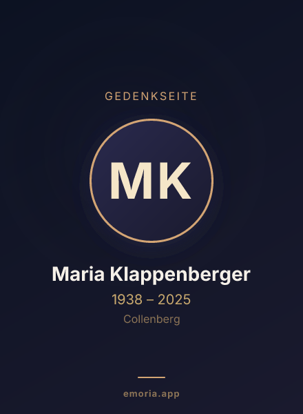 Gedenkportrait von Maria Klappenberger