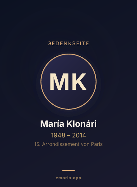 Gedenkportrait von María Klonári