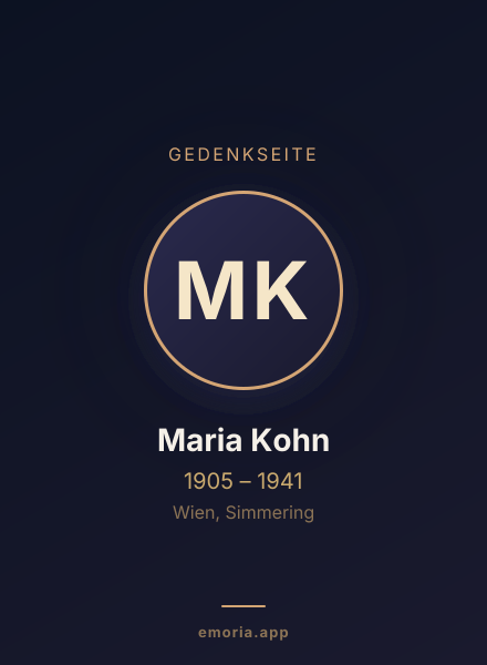 Gedenkportrait von Maria Kohn
