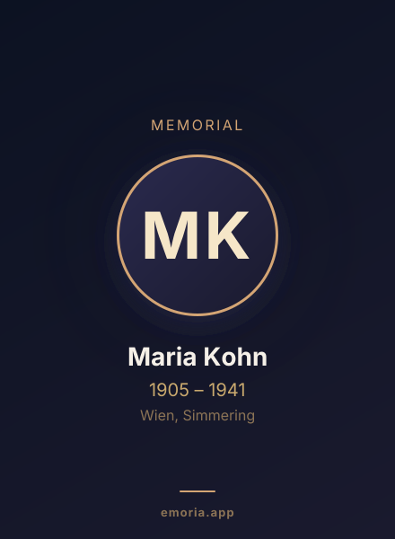 Memorial portrait of Maria Kohn