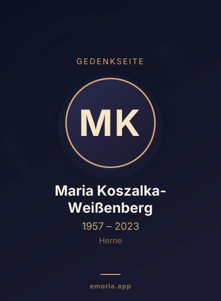 Gedenkportrait von Maria Koszalka-Weißenberg