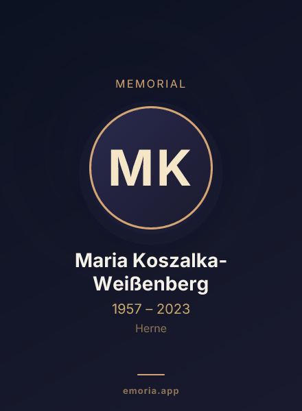 Memorial portrait of Maria Koszalka-Weißenberg