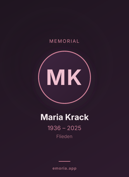 Memorial portrait of Maria Krack
