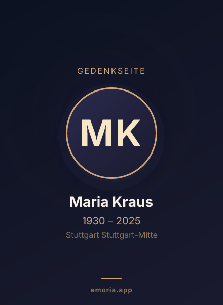 Gedenkportrait von Maria Kraus