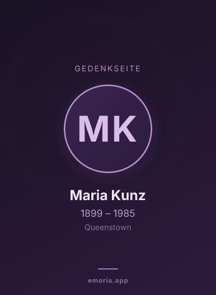Gedenkportrait von Maria Kunz