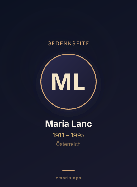 Gedenkportrait von Maria Lanc